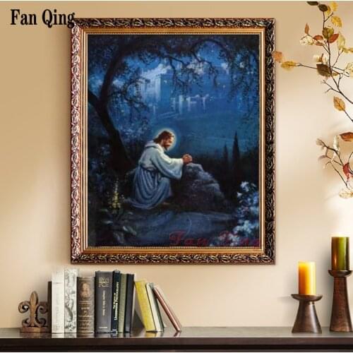Diamond Painting Portrait DIY Beaded Needlework Diamond Embroidery Jesus Cross Stitch Kit Rhinestones Art Wall Decor