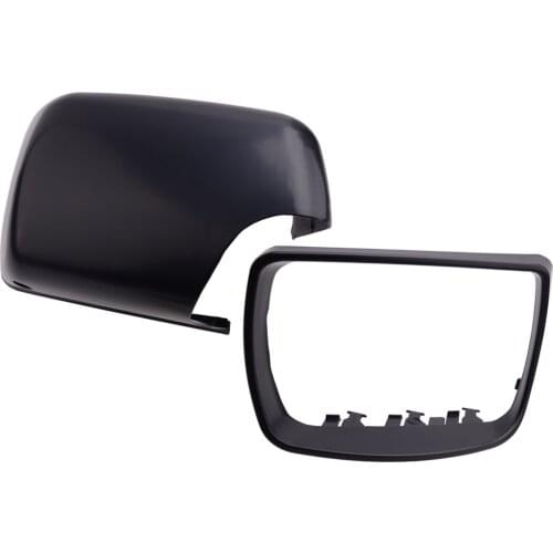 Black Right Side Rear View Door Mirror Cover Cap & Ring 51168266734 51168254904 Fit for BMW X5 E53 1999 2000 2001 2002 2003-2006