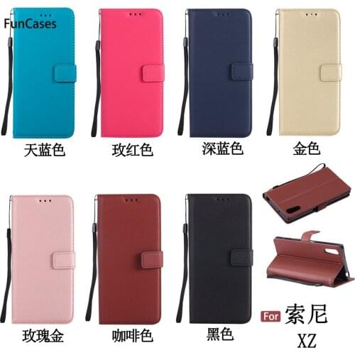 Pure Color Flip Phone Case sFor Hoesje Sony XZ Holsters Clips Case Cellphone Flamingo Fitted Case For Sony Xperia XZ Buckle Back