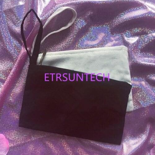 Blank canvas zipper Pencil cases pen pouches cotton cosmetic Bags makeup bags Mobile phone clutch bag organizer Custom logo