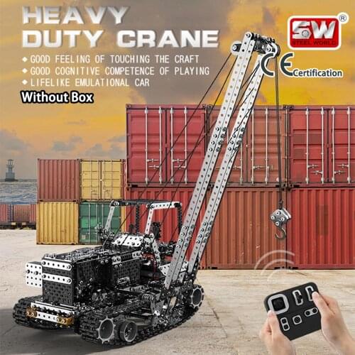 DIY stainless steel assembled SW (RC) 010 side hoist 2.4G remote control 10 channel puzzle building toy