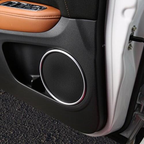 For Honda HRV HR-V Vezel Accessories 2014 2015 2016 2017 2018 ABS Matte Door Stereo Speaker Collar Cover Trim Ring Surround 4pcs