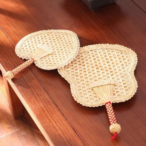 Retro Chinese Style Hand-woven Fan Hand-cranked Big Cattail Fan Summer Mosquito Repellent Plantain Wheat Straw Woven Feng Shui
