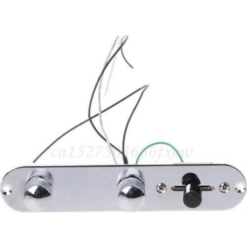 Chrome Speed Knob Volume Tone Control Plate 3Way Switch Prewired for Tele Guitar