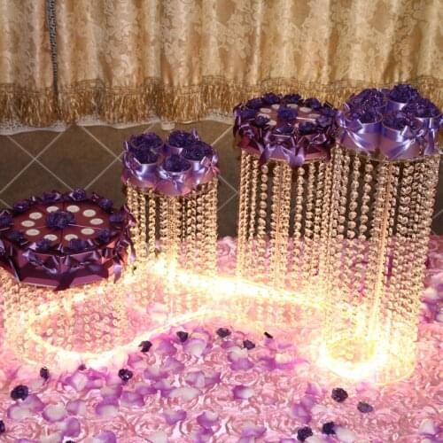 4pcs Crystal cake holder big size Round wedding birthday Crystal Cake Stand wedding decoration prop Cupcake stand D20~35,H45~15