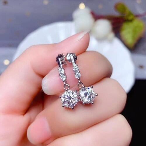 KOFSAC Romantic Women Stud 925 Sterling Silver Jewlry Luxury Shiny Zircon Round Geometric Earrings Lady Wedding Accessories New