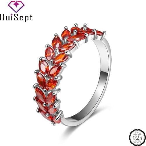 HuiSept Women Ring 925 Silver Jewelry with Zircon Gemstone Finger Rings Trendy Ornament for Wedding Promise Party Gift Wholesale