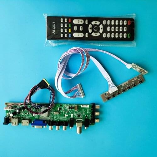 Kit For LP133WH2 TL LED USB VGA TV HDMI AV controller board screen 13.3"1366X768 Signal digital Panel DVB-T2 DVB-T remote