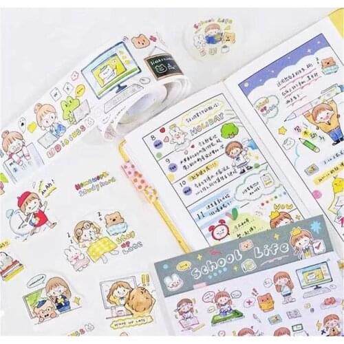 Lovely Girl' School Life Washi Tape for Car Making Bullet Journal DIY Scrapbooking Decorative Sticker