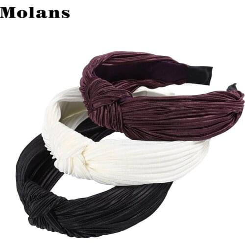 MOLANS Striped Fashion Bezel Hairpin Headdress New Korean Knotting Hair Accessories Solid Color Women Head Hoop Tiaras