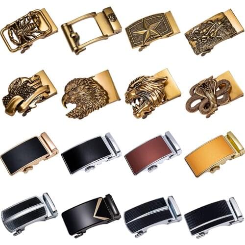3.5cm Luxury Gold Buckle Belt Metal Automatic Buckle For Men Designer Without Starp Male Patry Wedding Famous Brand Barry.Wang