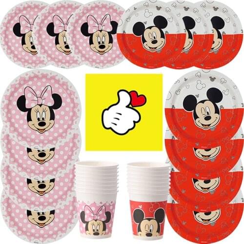 Disney Minnie Mouse Anniversary Party Mickey Mouse party Disposable tableware set children birthday party supplies Party Set