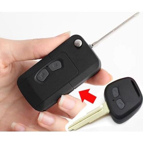 Original High Quality Blank Modified Flip Folding Remote Key Shell Case For Mitsubishi Lancer Pajero 2 Button Fob Key Cover