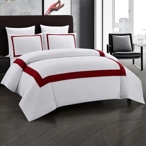 Bedding Set Red Double Bed Luxury Stitching Comforter Bedding Sets Geometric Bed Linen Set BE47001