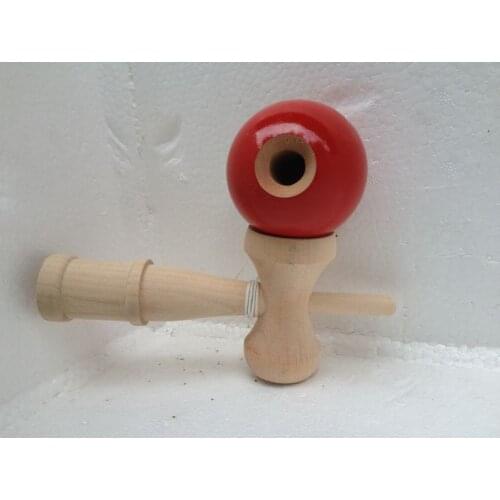 Factory direct sales Size:18.5cm Funny Japanese Traditional Wood Game Toy Kendama Ball colorful tribute professional
