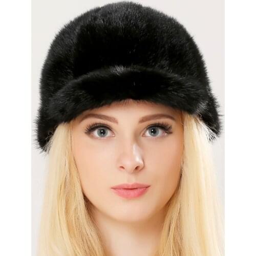 New style mink fur cap hat handmade real mink fur knight cap warm winter fur hat fashion lady real fur hat