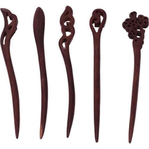 Pick Natural Wooden Sandalwood Handmade Ethnic Hairpin Vintage Top Quality Hair Stick Hot Fashion Chinese Style Hairpins