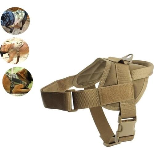 K9 Pet Dog Tactical Vest Training Combat Vest Guide Dog Overalls Nylon Waterproof Velcro Adjustable Pet Leash Vest