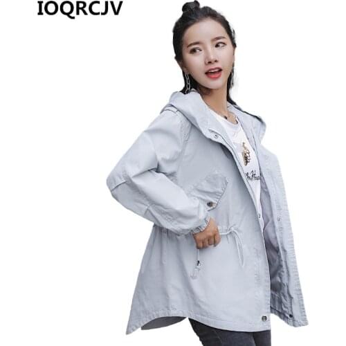 2019 Autumn New Fashion Women Jacket Hooded Coat Spring Long Ladies Casual Windbreaker Female Jackets Slim Outerwear R1043