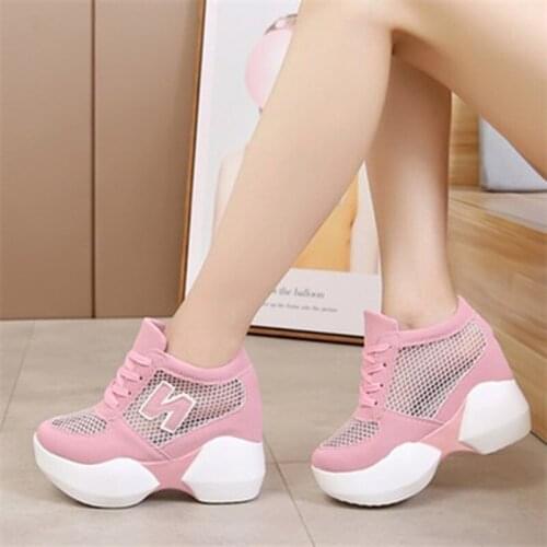 2021 Summer Woman Platform Sneakers INS Fashion Casual Shoes Women Brand Chunky Vulcanized Shoes Basket Female Mesh Breathable