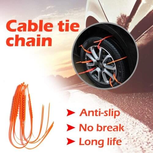 10pcs Snow Chains for Car Tire Emergency Anti-Skid Mud Universal Plastic Wheel Chain Straps Snowy Rainy