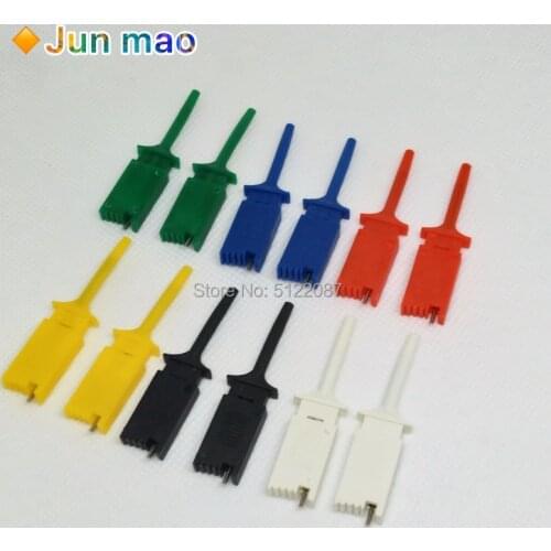 12PCS/Lot Needle Test Hook Mini Grabber Kits 6 Color SMD IC Test Hook Clip Jumper Probe Logic Analyzer Testing Accessories Clip