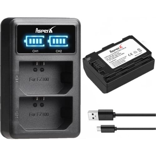 2280mAh NP-FZ100 NP FZ100 Battery with LED Charger for Sony A7iii, 7R Mark III, A9ii, A9, A7Siii, A6500, A7R IV, A7R3