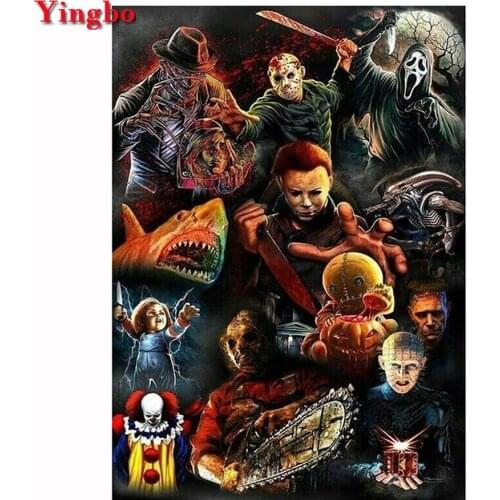 Diy Diamond Painting Horror movie characters Cross Stitch Mosaic Pattern 3D Diamond Embroidery Full drill square/round