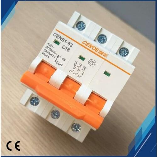 Newly fashion shape main switch function 16A 440VAC miniature Circuit breaker 3P for office building and residential lighting