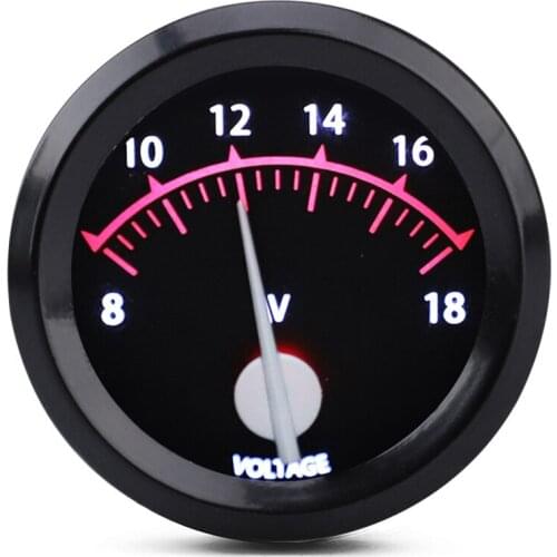 Car Gauge Volts Gauges 2 Inch 52Mm VOLT Meter 12V Auto Instrument Voltage Meters 8-18V Black Bezel + Auto Gauge Cup