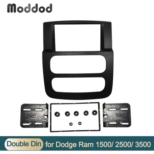 Car Radio Fascia for Dodge Ram 1500 2500 3500 2002-2005 Stereo Panel Dash Mount Installation Trim Frame Dashboard Double Din
