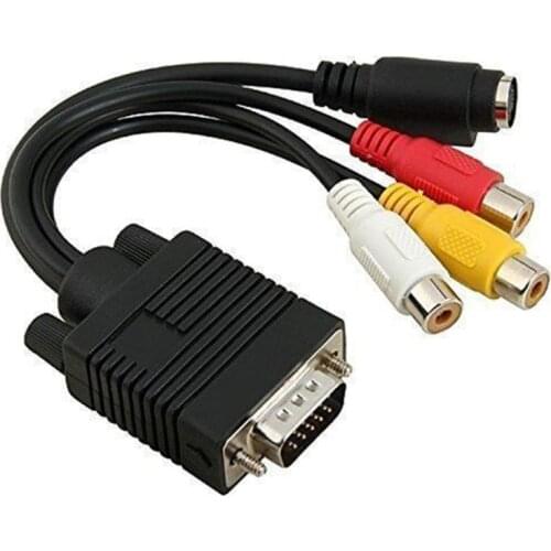 CARPRIE High Quality VGA SVGA to S-Video 3 RCA AV TV Out Cable Adapter Converter PC Computer Laptop Hot 18Mar30