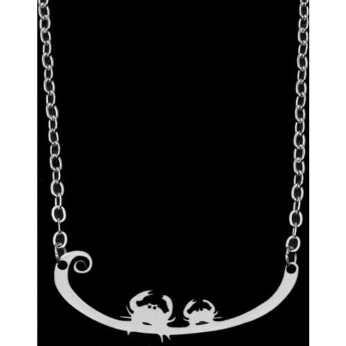 Stainless Steel Chains Necklace Silver Color Animal Crab Pendant Necklace For Women Fashion Jewelry Gift LGS1772