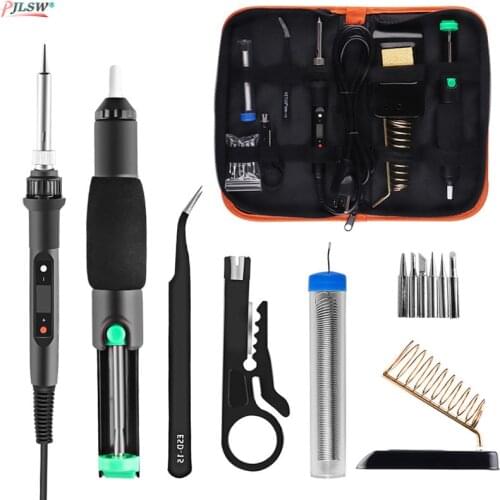 80W 220V/110V LCD Digital Thermostat Adjustable Lead Free Electric Soldering Iron Mini Soldering rework station EU/US Plug