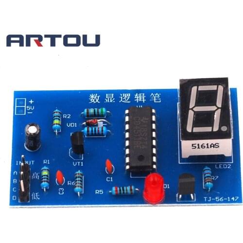 DIY Kit CD4511BE Digital LED Tester Meter Logic Pen Kit for Sensor Amplifier DC Gain Electronic DIY Kit IC Tester DIY Electronic