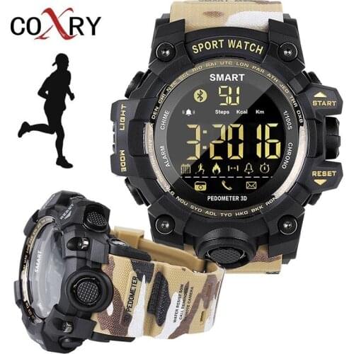 COXRY Camouflage Military Watch Digital Running Smart Watch Men Sport Watches Men Electronics Wrist Watch Stopwatch Smartwatch