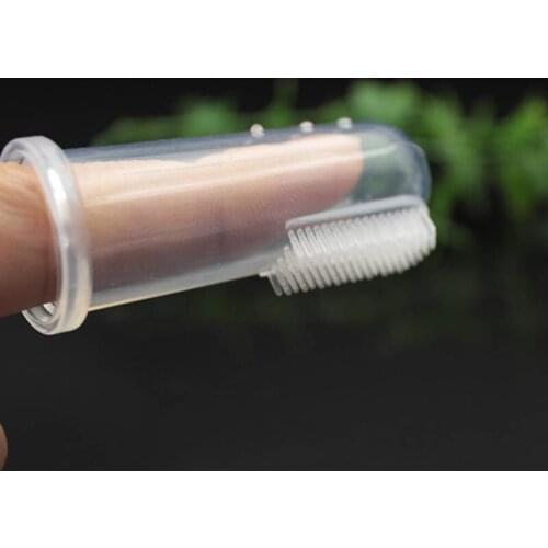 Baby Finger Toothbrush Silicon Toothbrush +Box Children Teeth Clear Soft Silicone Infant Tooth Brush Rubber Cleaning Baby Brush