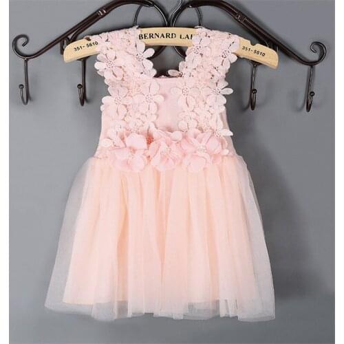 Princess Kids Baby Girls Dress Lace Flower Tulle Christening Gowns Tutu For Babies 1st Birthday Outfits Toddler Baptism Cosutme