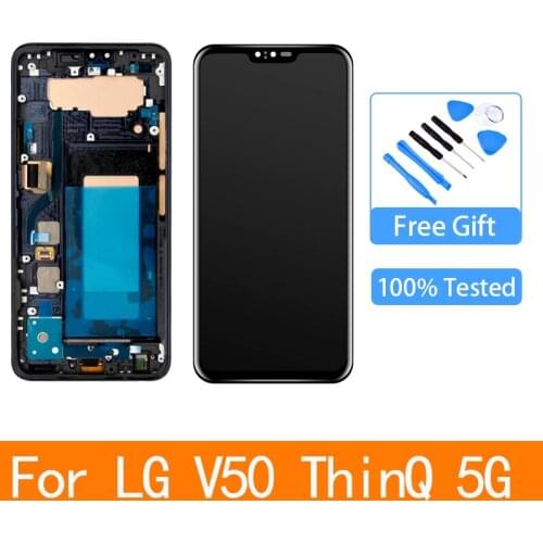 For LG V40 ThinQ V405 LCD Display Touch Screen Digitizer Assembly For LG V50 ThinQ 5G Display Replacement Repair Parts 6.4"