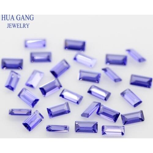 Violet Rectangle Shape Step Cut CZ Stone Synthetic Gems Cubic Zirconia For Jewelry Size 1.5x2~3x5mm Free Shipping