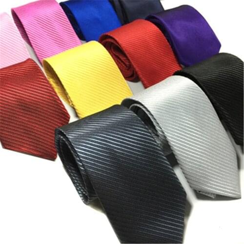 Tie mens formal business professional work plain color stripe 8cm Korean tie SS