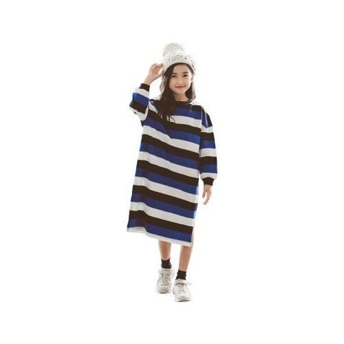 Cotton Mother And Daughter Clothes Large Size Loose Stripe Dresses Long Sleeve Casual Mom And Daughter Dress Family Look Outfits