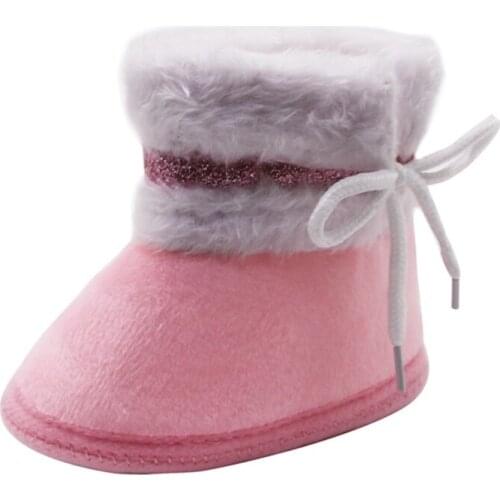 Ins Autumn Winter Cute Baby Warm Shoes Infants Warm Shoes Faux Fur Girls Baby Booties Cotton Boy Baby Boots