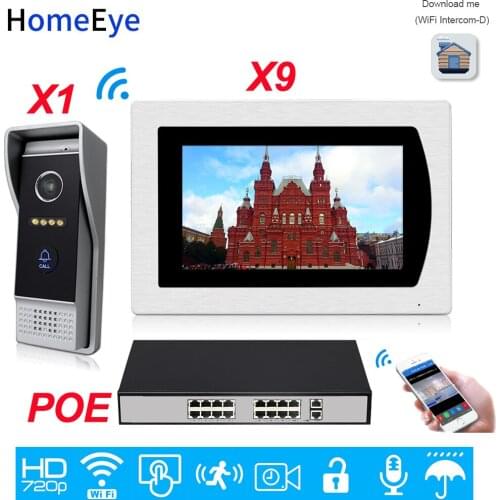 IP Video Door Phone Wifi Video Intercom Smart Phone App Unlock Home Access Control System 1-9 Motion Detection 7'' Touch Screen