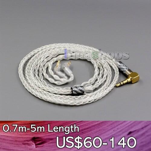 LN006351 99.99% Pure Silver XLR 3.5mm 2.5mm 4.4mm Earphone Cable For Sony MDR-EX1000 MDR-EX600 MDR-EX800 MDR-7550