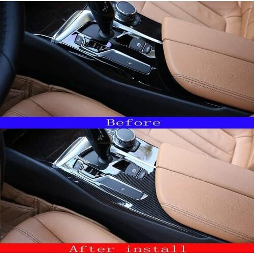 Carbon Fiber Left Handle Driver Center Console Gear Shift Panel Cover Trim For LHD BMW New 5 Series G30 2017 2018