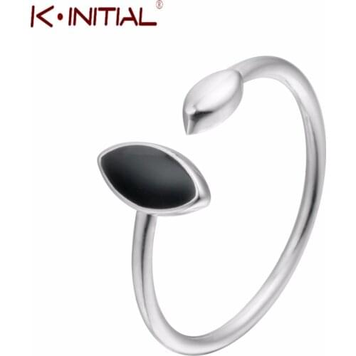 Kinitial Fashion Eye Design Enamel Drop Black Open Tail Rings Womens Knuckle Wrap Ring Geometric Jewelry Wholesale