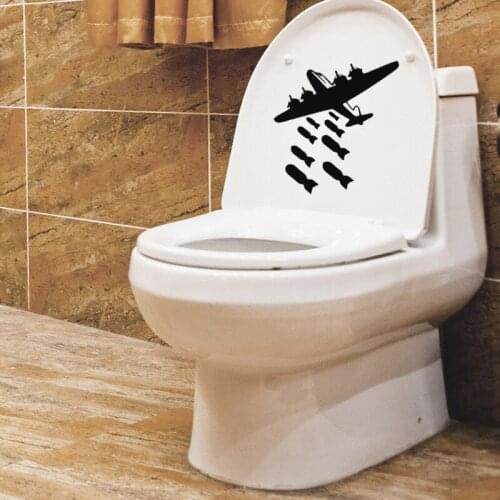 Creative DIY Wall Decals Aircraft missiles Restrooms Bathroom Wall stickers Home Decor Toilet Decal DIY Art Murals JG2462