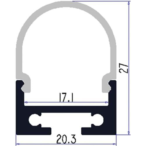 Top Fashion Sale Led Aluminium Profile Led Bar Super Wide 17mm Channel Recessed Aluminum Profile with PC Cover and End Caps