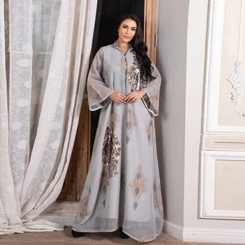 Embroidery 2021 Fashion Dubai Abaya Muslim Dress Women Long Sleeve Robe Kaftan Turkey Ladies Long Dresses Elegant Casual